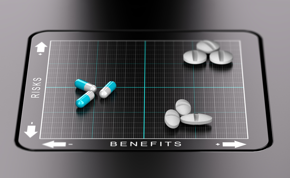 Image showing a graph of drug risks vs benefits